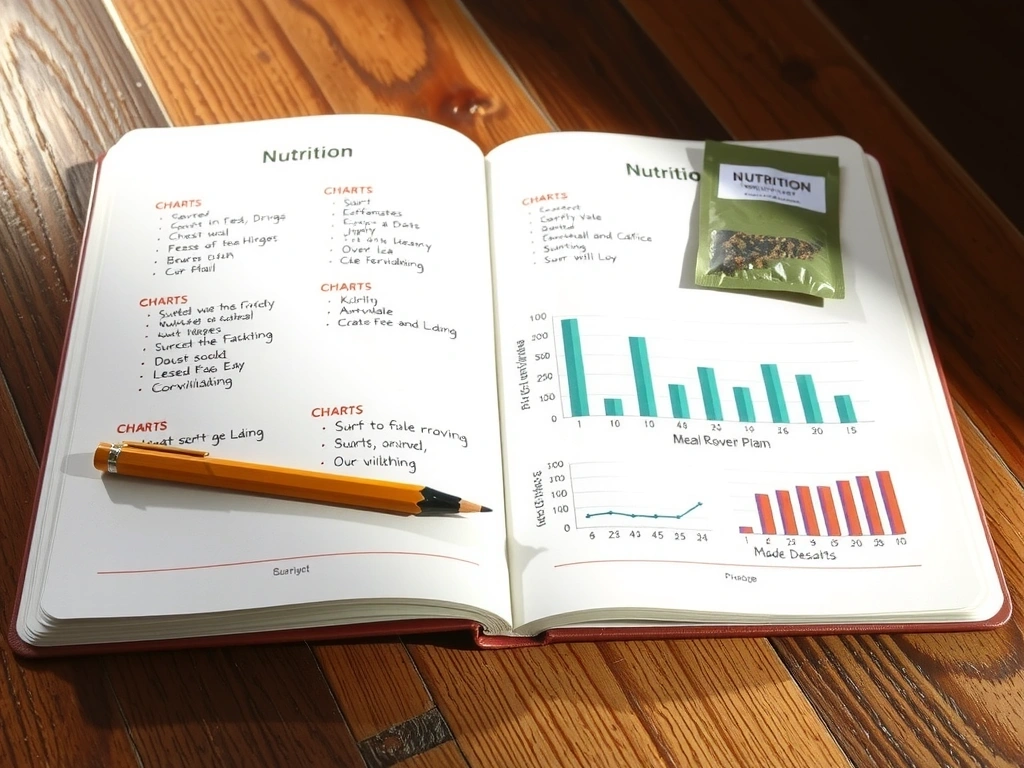 Handgeschriebener Ernährungsplan im Detail